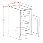 Single Door Single Drawer Two Rollout Shelf Base Kits