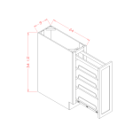 Kit de base de puerta de altura completa con repisa extraíble