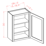 30" High Single Door Wall Cabinets