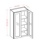 Gabinetes de pared de dos puertas de vidrio