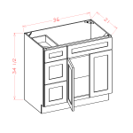 Vanity Combo Bases with Drawers Left