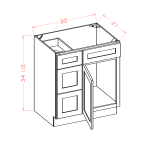 Bases combinadas de mueble de baño con cajones a la izquierda