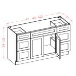 Bases combinadas de mueble de baño con columna de dos cajones
