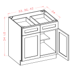 Double Door Double Drawer Bases