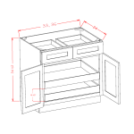 Double Door Double Drawer Two Rollout Shelf Base Kits