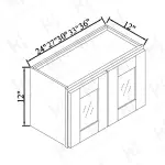 12'' H Double GlassDoor Wall Cabinets