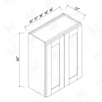30'' H Double Doors Wall Cabinets